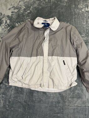 Members Only Mens 2X Gray & Light Gray Colorblock Windbreaker Jacket